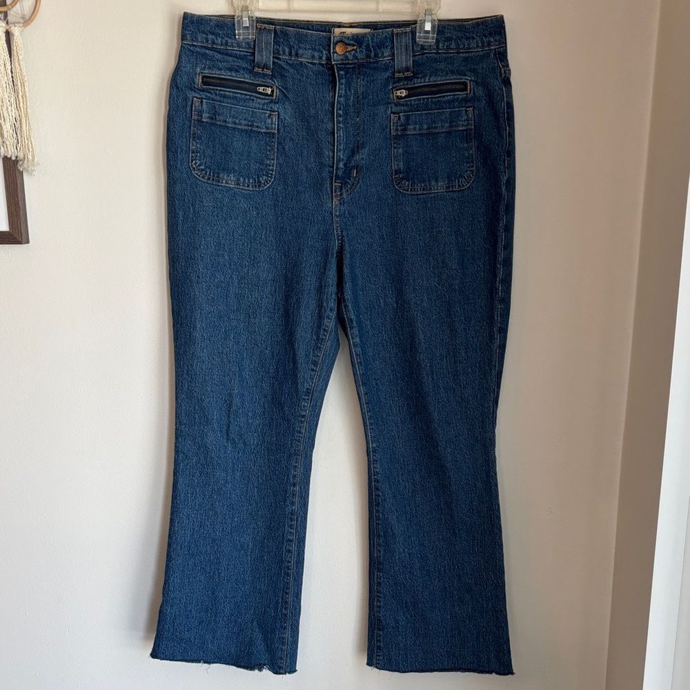 Madewell Womens The Perfect Vintage Flare Classic Blue front pocket Jeans 32 EUC - Picture 3 of 13